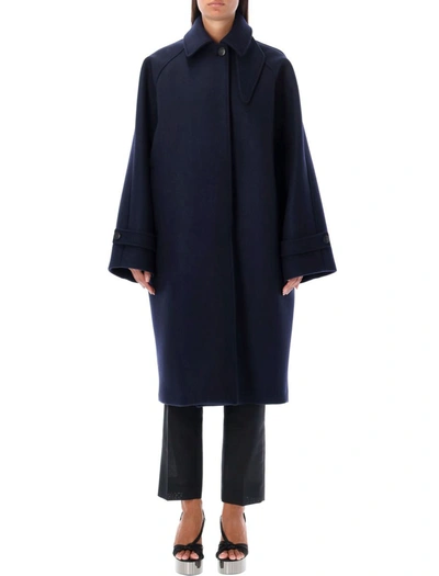 Shop Ferragamo Wool Coat In Midnight Blue