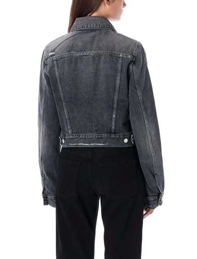 Shop Givenchy Cropped Denim Jacket In Black