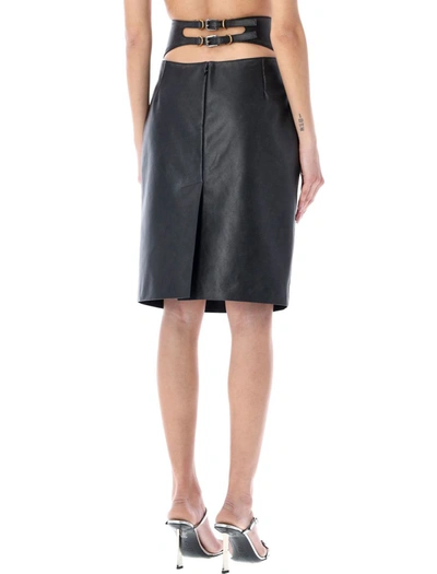 Shop Givenchy Leather Skirt In Black