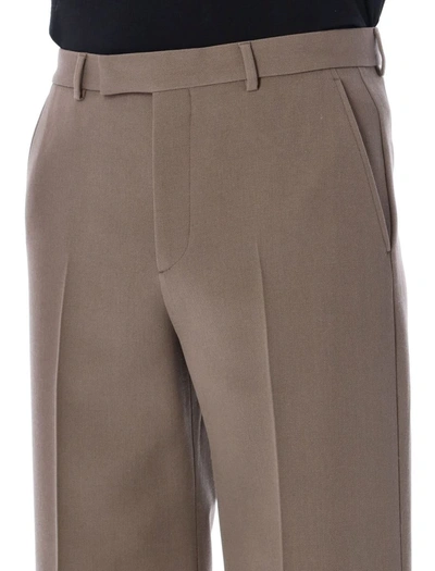 Shop Gucci Textured Gabardine Cropped Trouser In Taupe