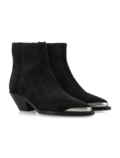 Shop Isabel Marant Adnae Suede Boots In Black