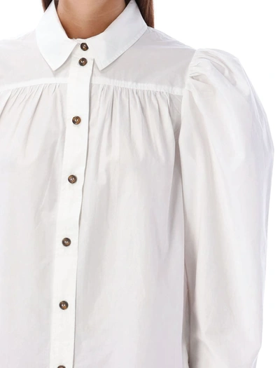 Shop Ganni Casual Shirt In White