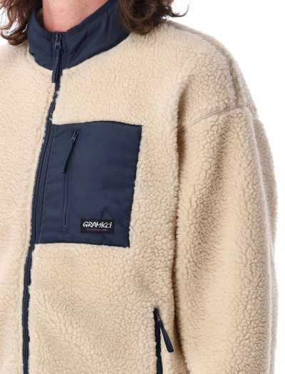 Shop Gramicci Sherpa Fleece Jacket In Natural