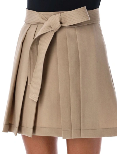 Shop Kenzo Mini Skirt In Beige