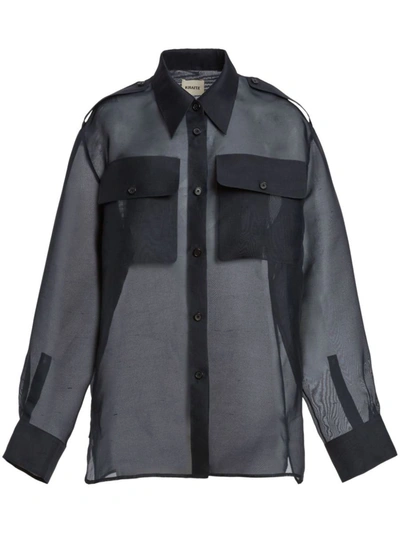 Shop Khaite Massa Silk Shirt In Black