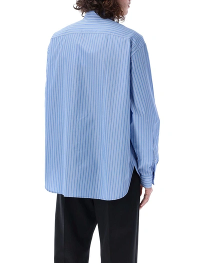 Shop Lanvin Striped Shirt In Blue/white Stripes