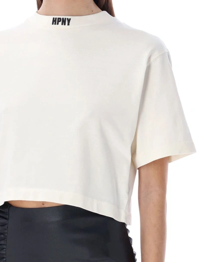 Shop Heron Preston Hpny Embroidered Crop T-shirt In White