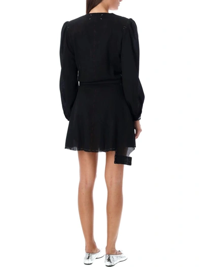 Shop Maison Margiela Collar Mini Dress In Black