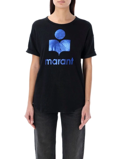 Shop Isabel Marant Étoile Koldi Loto T-shirt In Black/blue