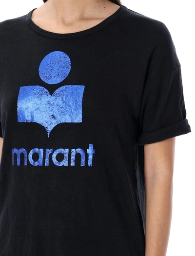 Shop Isabel Marant Étoile Koldi Loto T-shirt In Black/blue