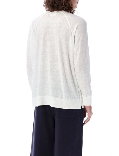 Shop Isabel Marant Kieffer Long Sleeve Logo Tee-shirt In White