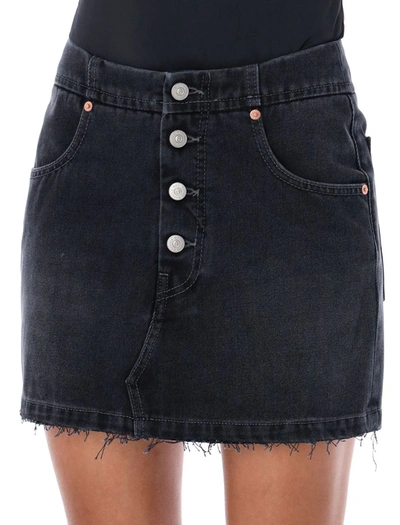 Shop Mm6 Maison Margiela Mini Denim Skirt In Black