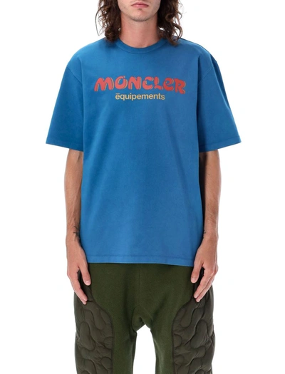 Shop Moncler Genius Logo T-shirt In Lt Blue