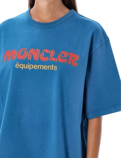 Shop Moncler Genius Logo T-shirt In Lt Blue