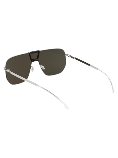 Shop Mykita Sunglasses In 351 Mh22 Pitch Black/shiny Silver | Silver Flash Shield