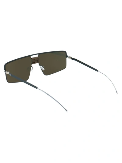 Shop Mykita Sunglasses In 472 Mh50 Taupegrey Indigo/silverflash Shield