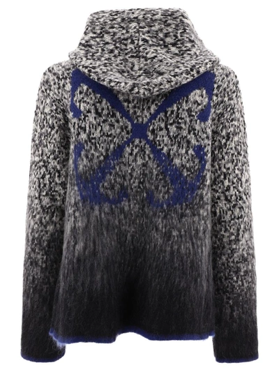 Shop Off-white Degradé Cardigan In Mohair Blend In Grey