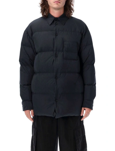 Shop Off-white Ow Emb Shirt Puffer In Black