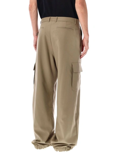 Shop Off-white Ow Emb Drill Cargo Pants In Beige