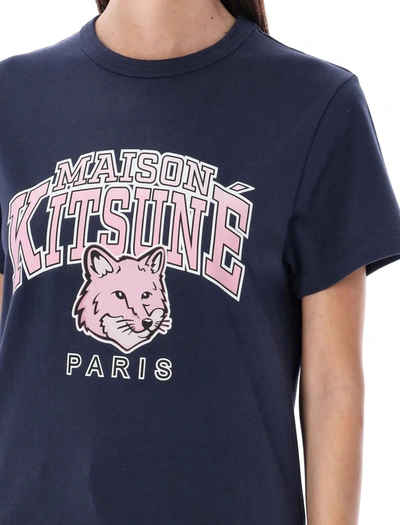 Shop Maison Kitsuné Campus Fox Classic T-shirt In Navy