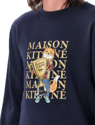 Shop Maison Kitsuné Fox Champion Regular Sweatshirt In Navy