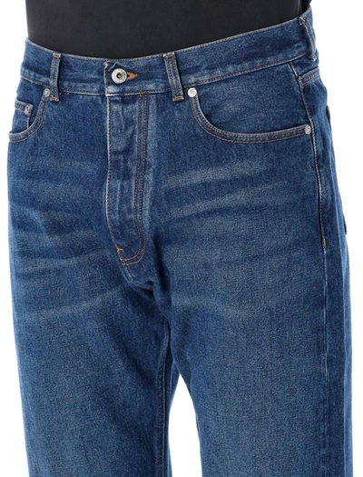 Shop Off-white Zip Skate Jeans In Medium Blue