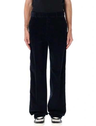 Shop Palm Angels Corduroy Tape Pants In Navy
