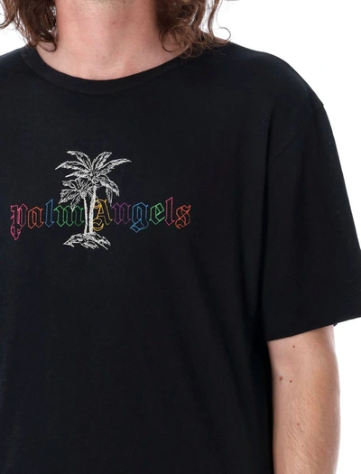 Shop Palm Angels Pa Lined T-shirt In Black/white