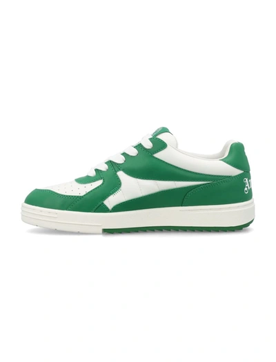 Shop Palm Angels Palm University Sneakers In White/green