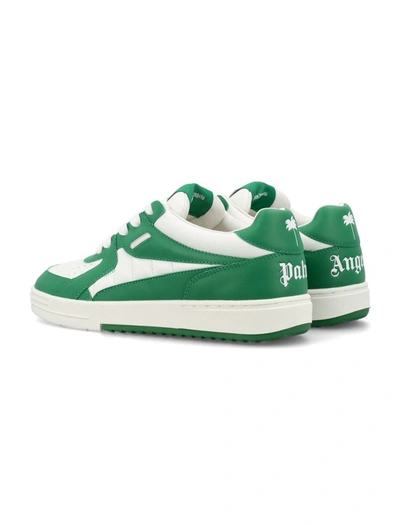 Shop Palm Angels Palm University Sneakers In White/green