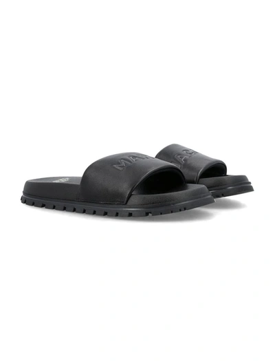 Shop Marc Jacobs The Leather Slide In Black