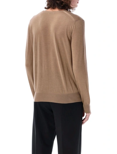 Shop Saint Laurent Cashmere Knit In Biege