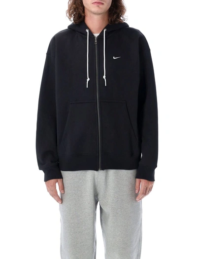 Shop Nike Solo Swoosh Full-zip Hoodie In Black