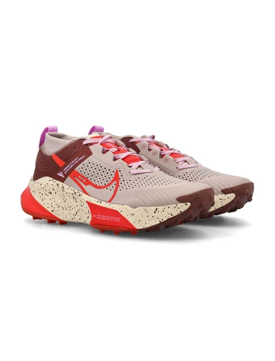 Shop Nike Zoom X Zegama Sneakers In Diffused Taupe/picante Red