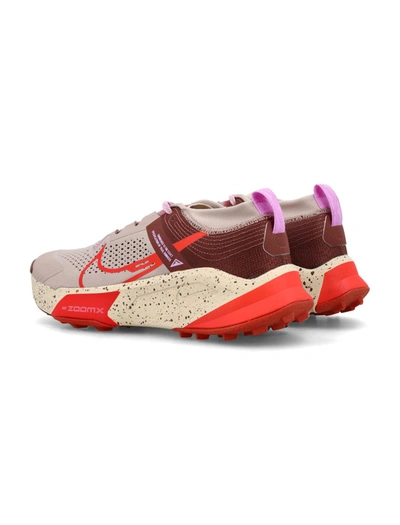 Shop Nike Zoom X Zegama Sneakers In Diffused Taupe/picante Red