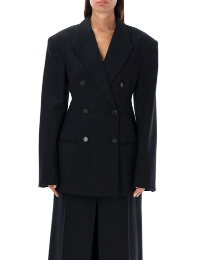 Shop Stella Mccartney Moulded Double Breast Jacket In Black