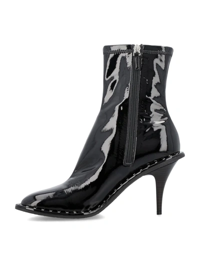 Shop Stella Mccartney Ryder Lacquered Stiletto Ankle Boots In Black