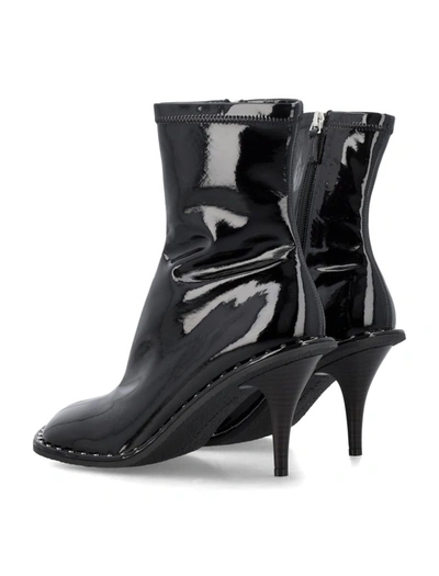 Shop Stella Mccartney Ryder Lacquered Stiletto Ankle Boots In Black