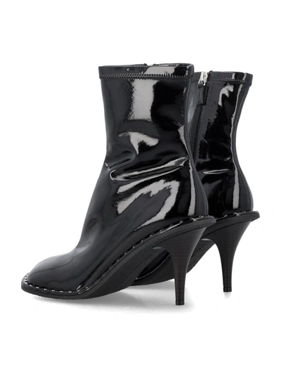 Stella Mccartney Ryder Lacquered Stiletto Ankle Boots In Black