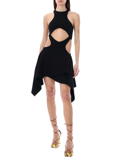 Shop Attico The  Magnolia Mini Dress In Black