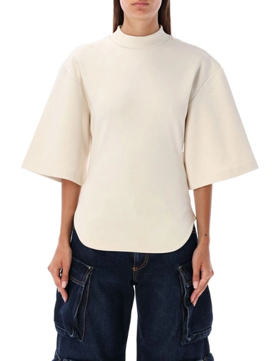 Shop Attico The  Ribbon Back T-shirt In Ivory