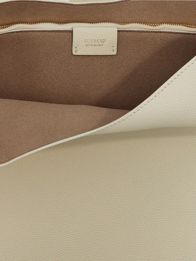 Shop Tom Ford Large Leather Shoulder Strap In White