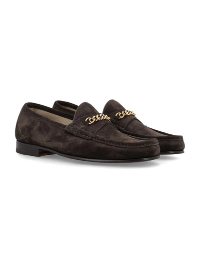 Shop Tom Ford New York Chain Loafer In Brown