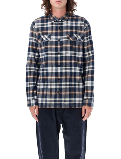 Shop Patagonia Fjorn Flanel Shirt In Navy Check
