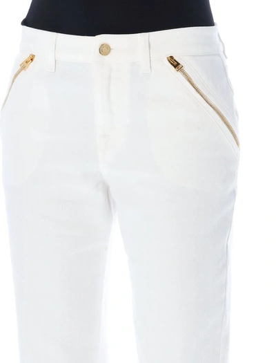 Shop Tom Ford Zip Pockets Slim Fit Jeans In White