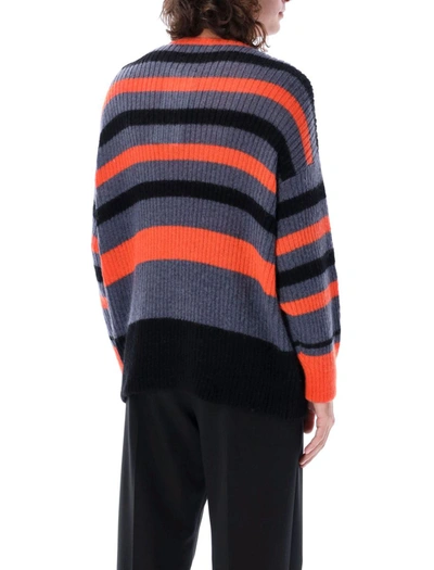 Shop Undercover Stripes Knit In Blue/grey
