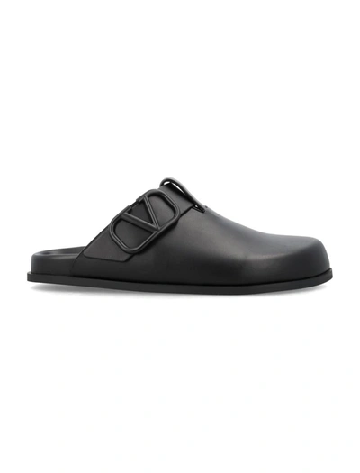 Shop Valentino Garavani Clog V Sandals In Black