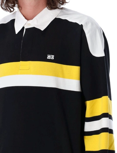 Shop Wales Bonner Riff Polo Shirt In Yellow/black
