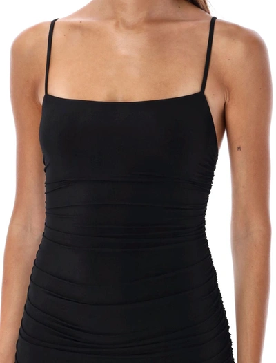 Shop Wardrobe.nyc Ruched Slip Mini Dress In Black