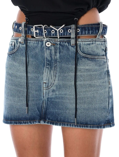 Shop Y/project Y Belt Mini Skirt In Blue